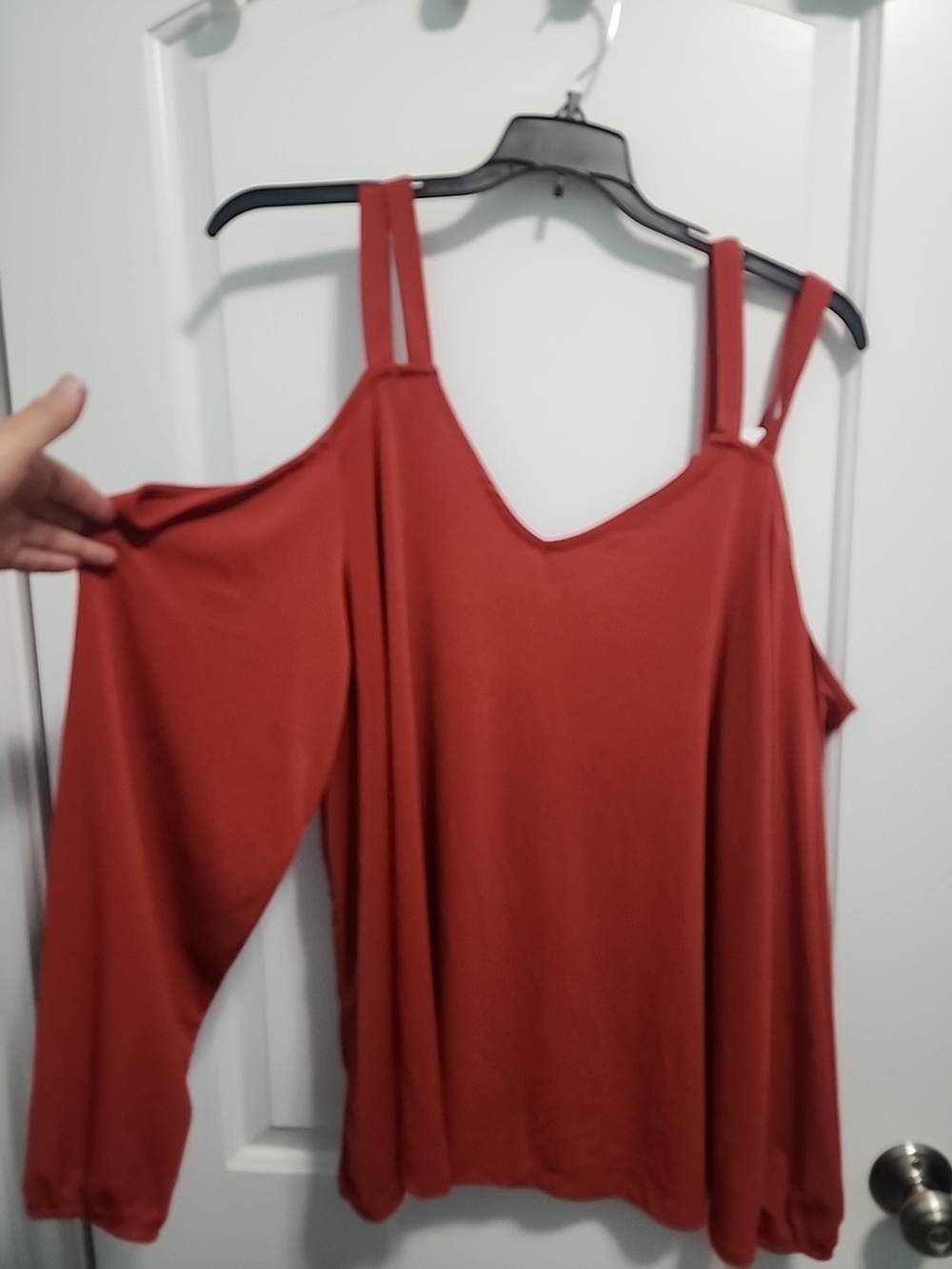torrid Rust Cold-Shoulder Double-Strap Blouse